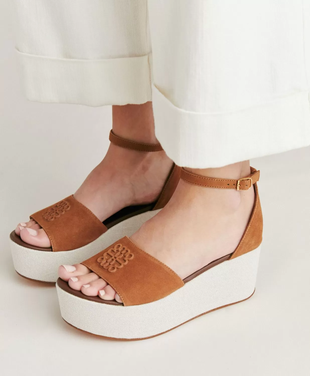 Momoni Chaussures>Sandales Soraya En Cuir Et Toile - Cuir