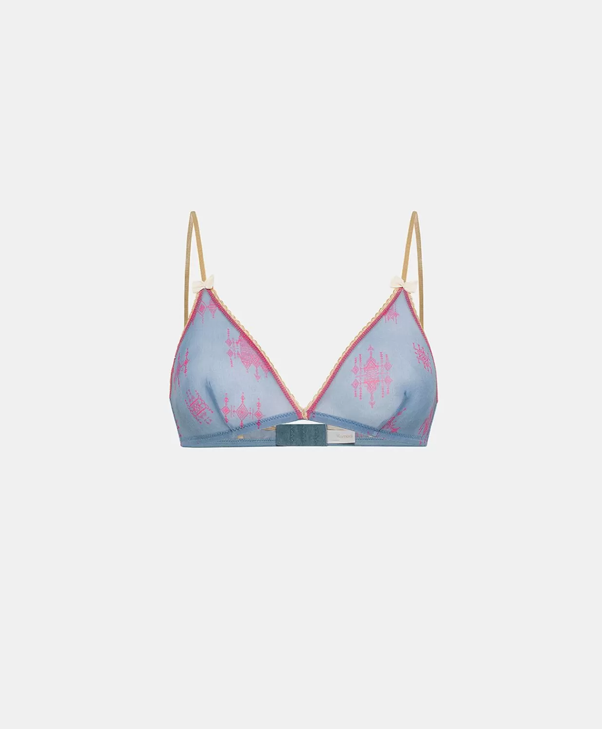 Momoni Bras>Soutien-Gorge En Nylon Imprime Amethist - Bleutte/Fuchsia