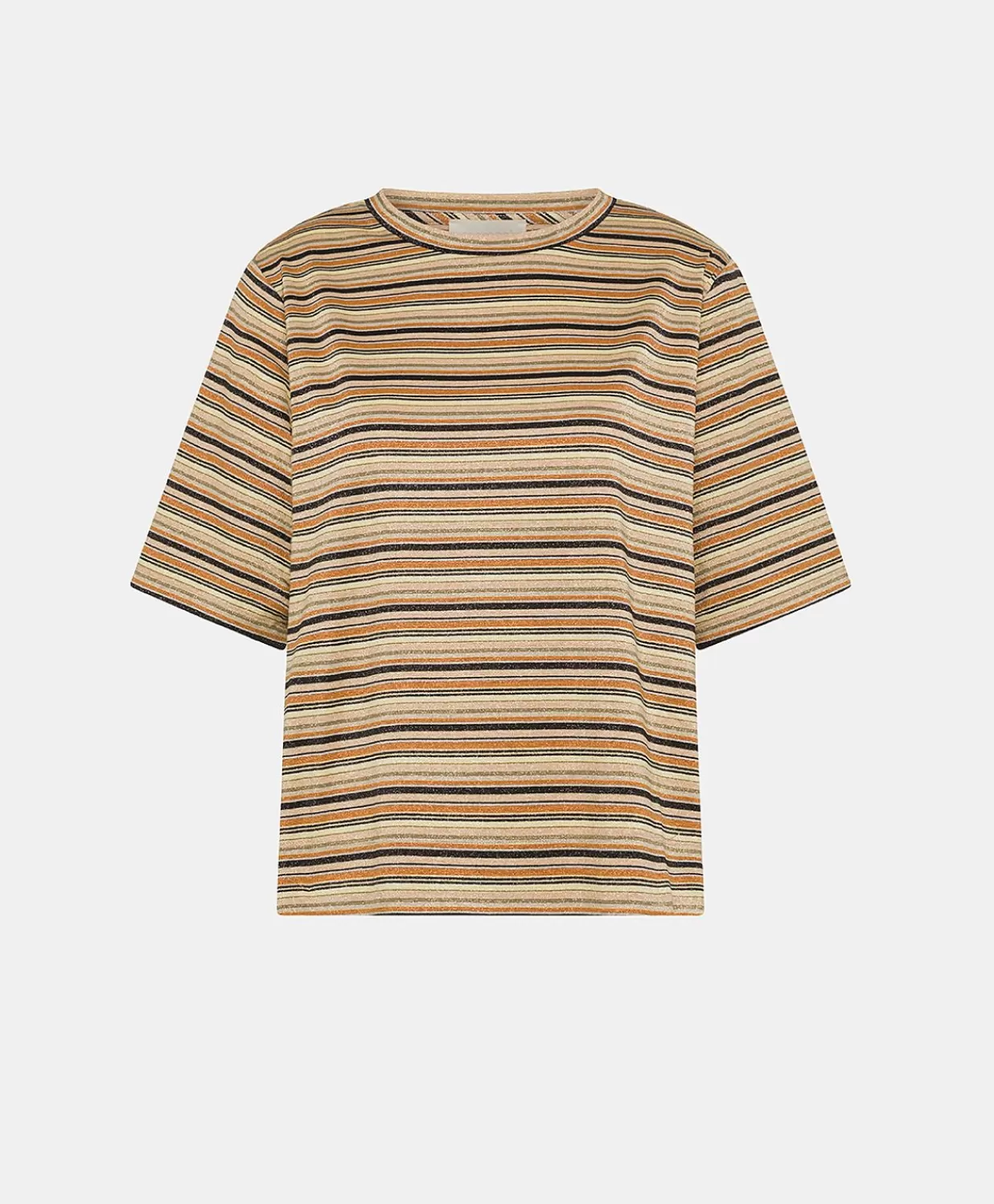 Momoni T-Shirts Et Hauts>Thirty Iora En Jersey Lurex Raye - Rouille Multicolore