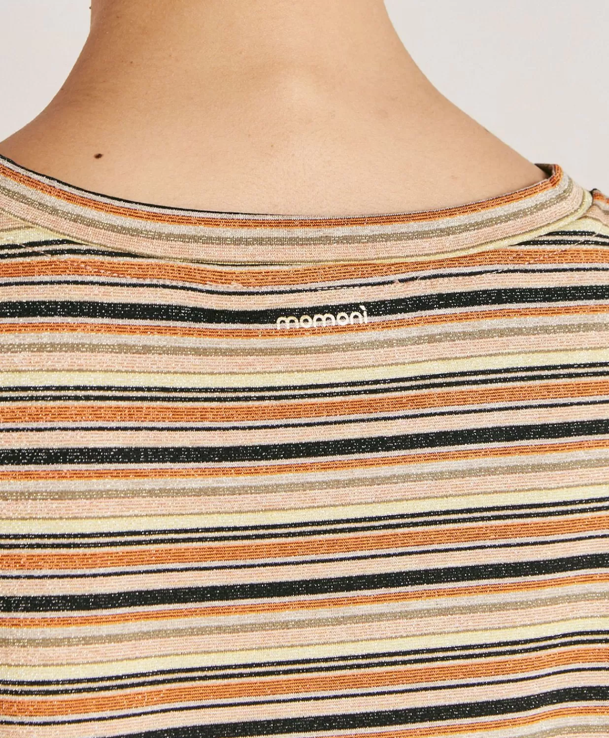 Momoni T-Shirts Et Hauts>Thirty Iora En Jersey Lurex Raye - Rouille Multicolore