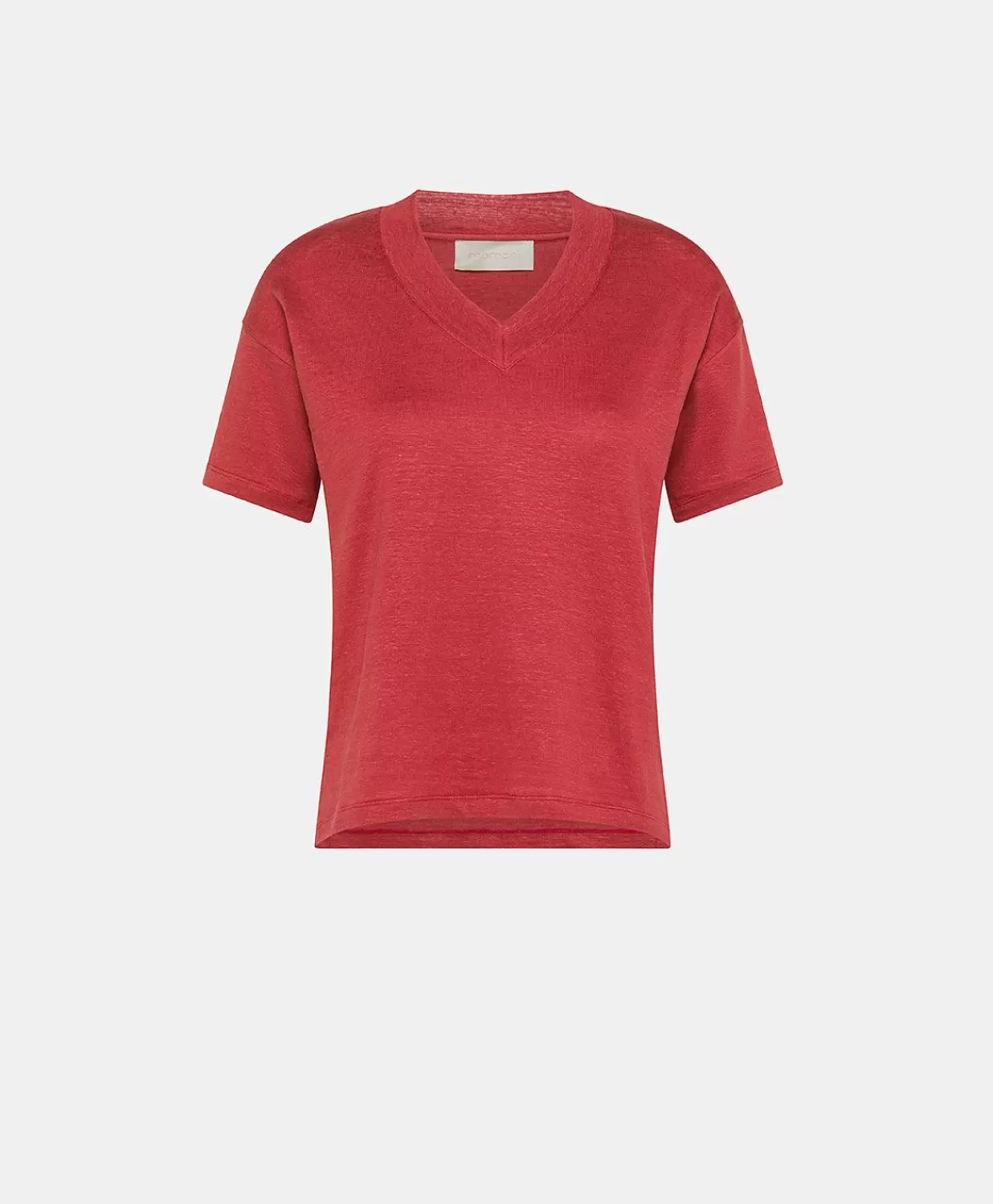 Momoni T-Shirts Et Hauts>Tshirt Nancy En Jersey De Lin - Amarante