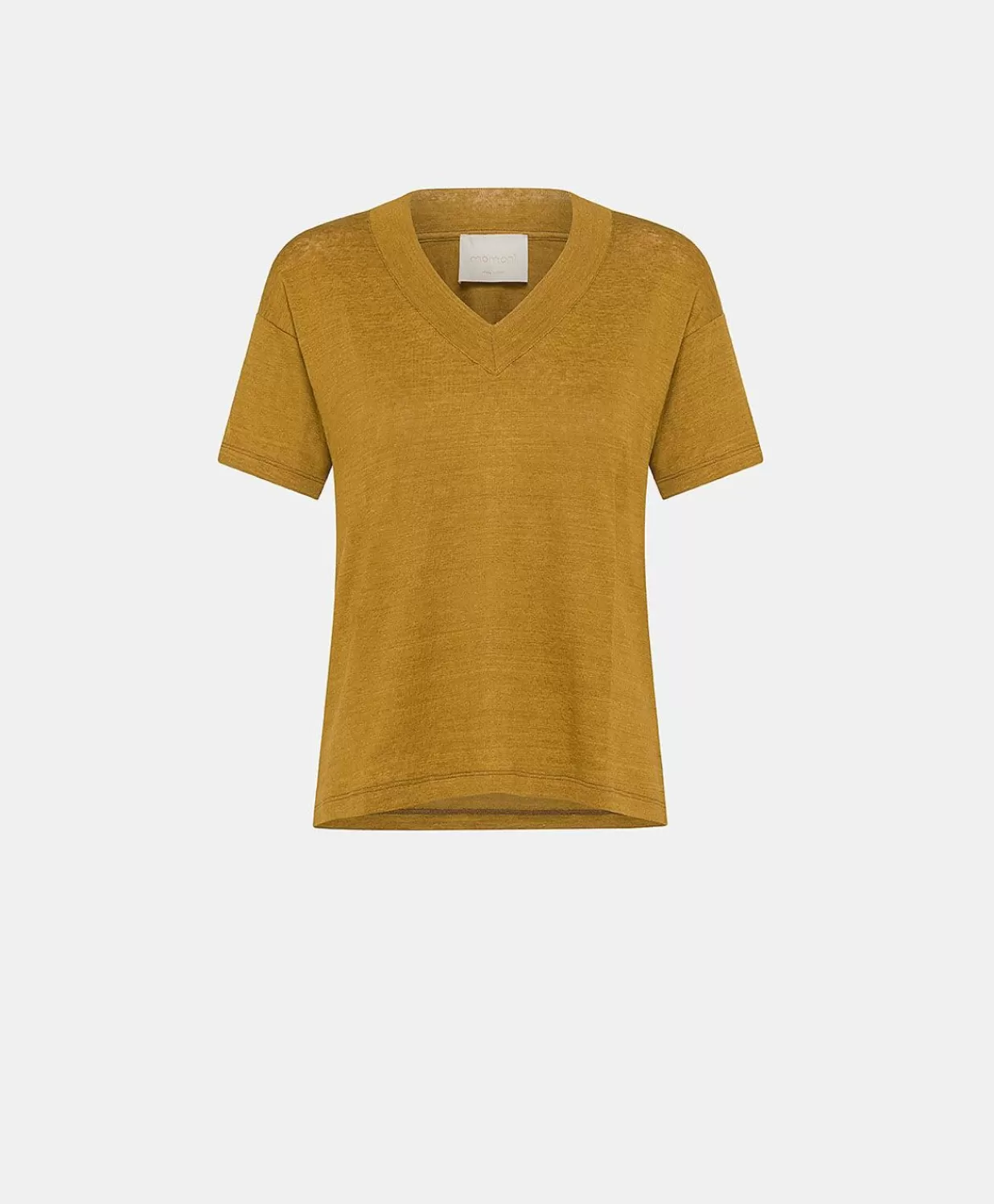 Momoni T-Shirts Et Hauts>T-Shirt Nancy En Jersey Lin - Caramel