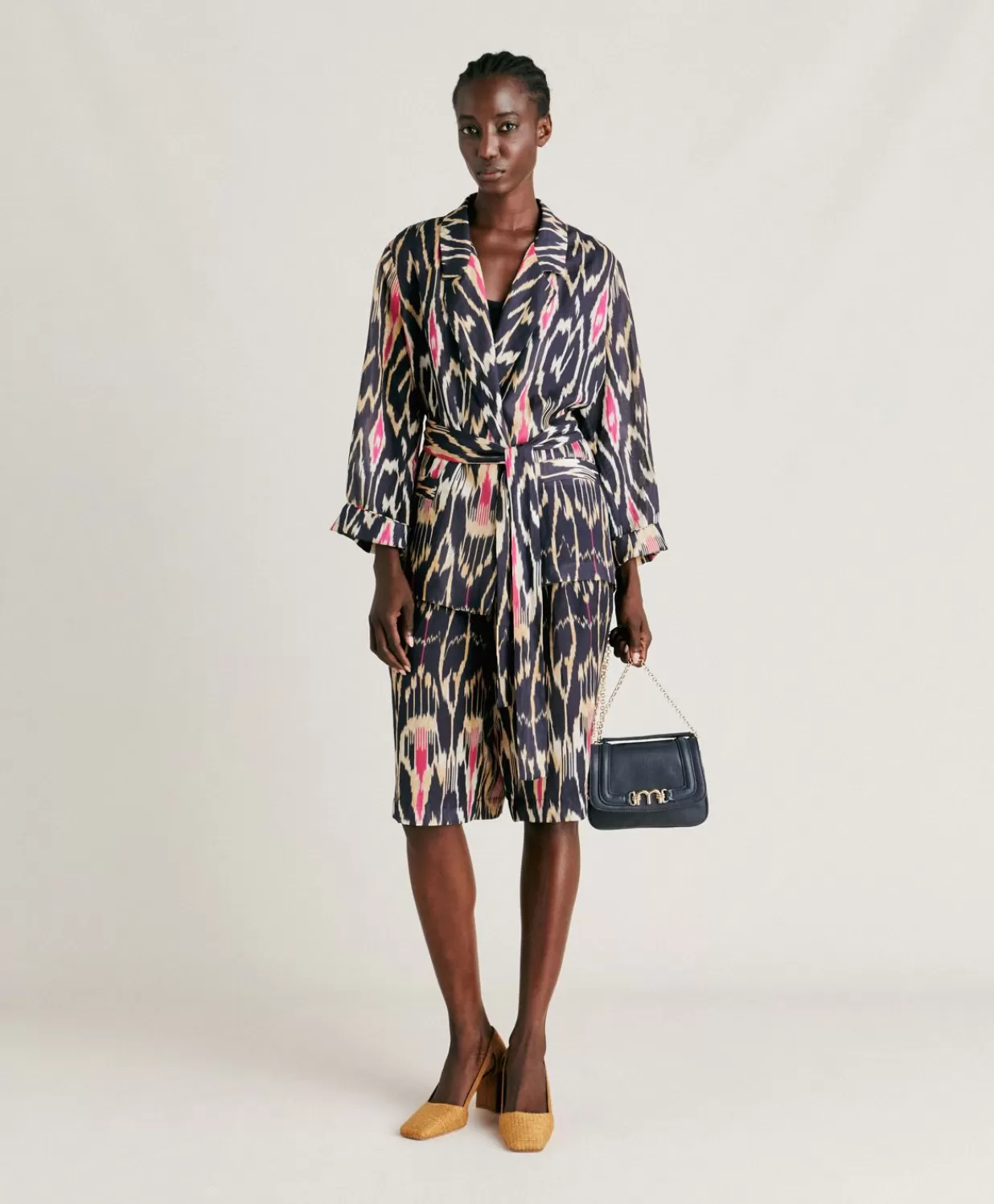 Momoni Costumes Et Costumes>Veste Cristal En Lin Viscose - Bleu Multicolore