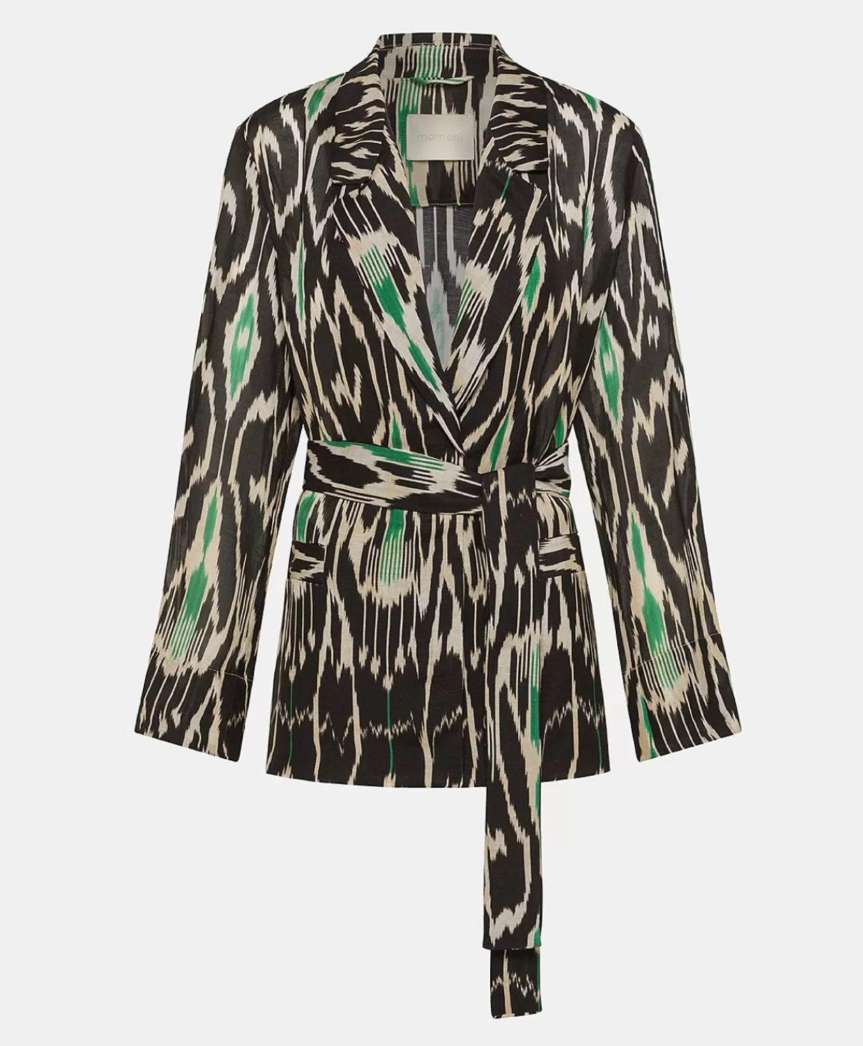 Momoni Vestes>Veste Cristal En Lin Viscose - Noir Multicolore